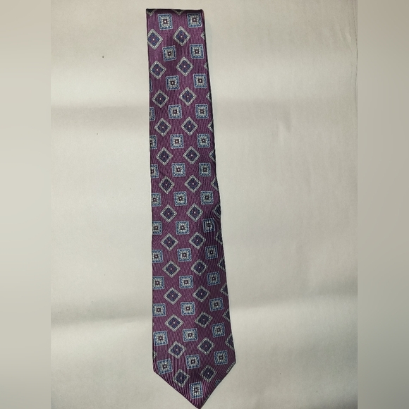 Givenchy Monsieur Silk Tie‎ Purple Silver Blue - Picture 3 of 8